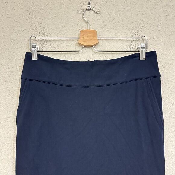 CABI Lido Skirt Navy Blue Tiered Straight Pencil Stretch Work Office - Picture 5 of 11